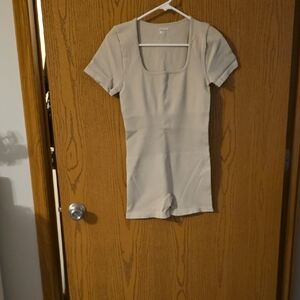 OQQ BEIGE compression Shapewear/romper NWOT